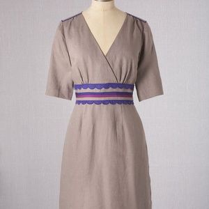 Boden: linen "Scallop Trim Dress"
